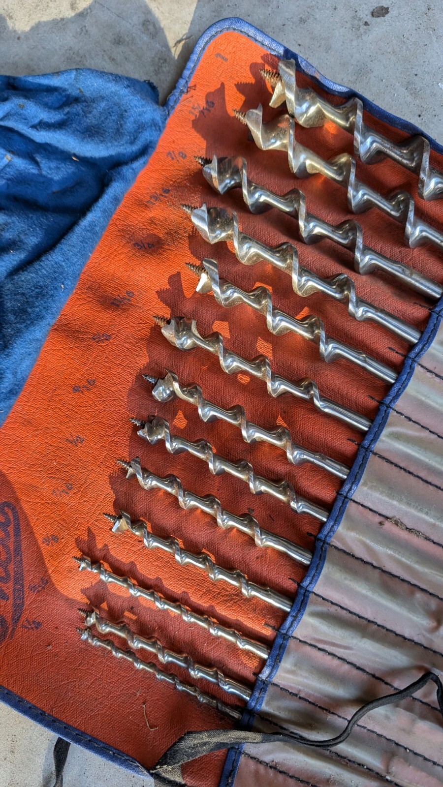 Vintage Snell Mfg. 13 Pc. Wood Auger Drill Bits