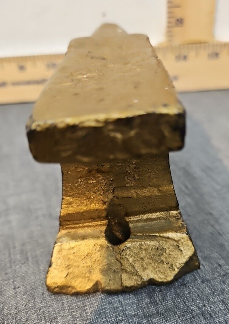 Vintage 5.75” Small Cast Iron Anvil 3.2 Lbs Decor Painted Gold