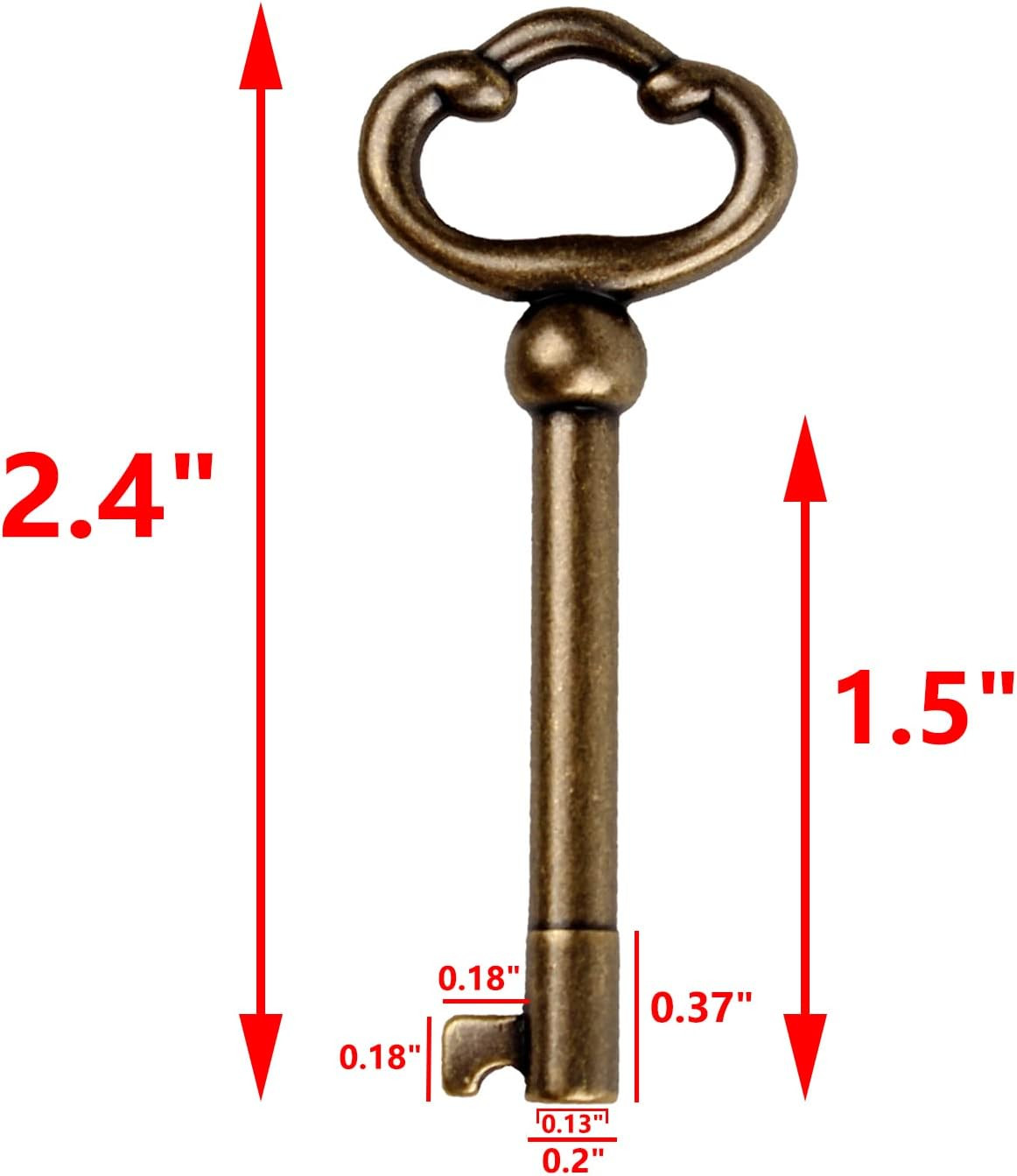 Universal Antique Brass Skeleton Keys – Ideal for Restoring Vintage Furniture