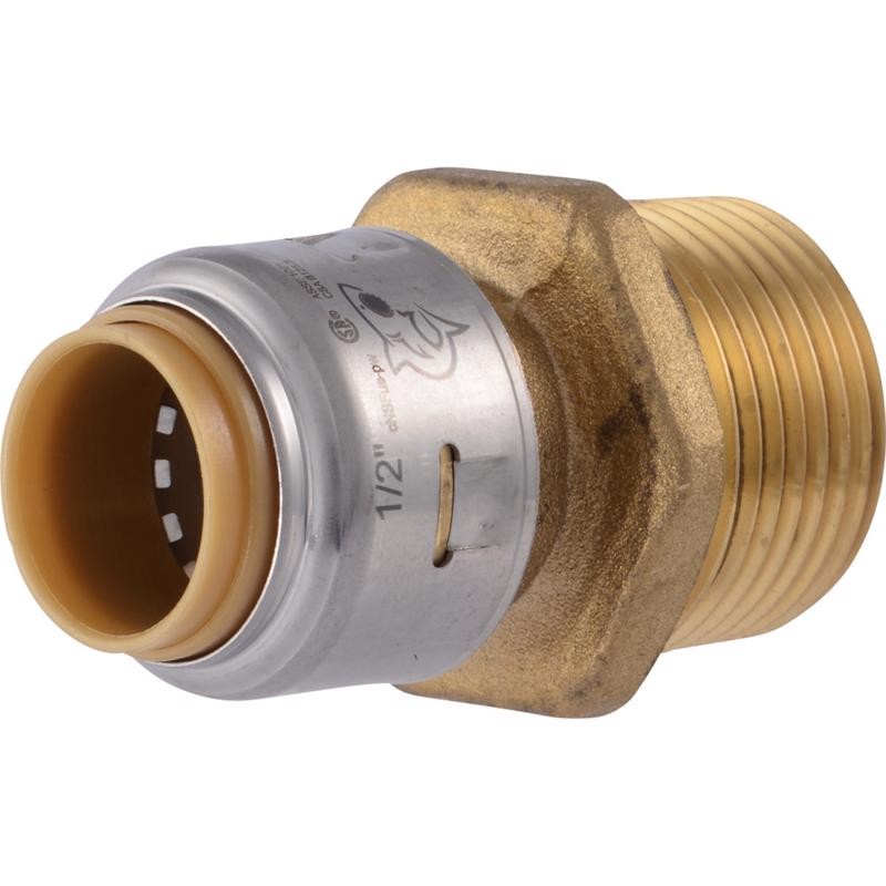 SharkBite 1/2 in Male x 3/4 in MPT Brass Push Connect UR116A