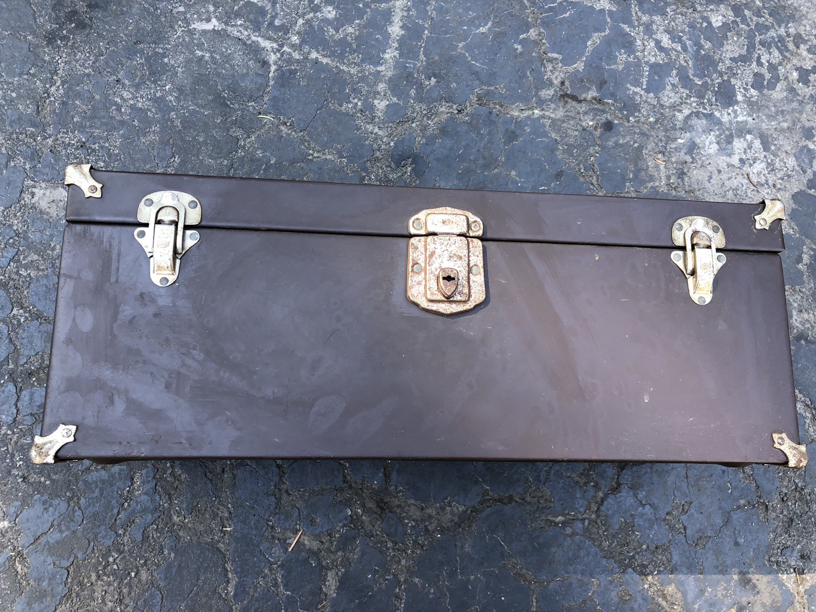 S-K Tools 19″ x 7-1/4″ x 7″ Metal Tool Box w/tray Old Diamond Logo Chrome Corner