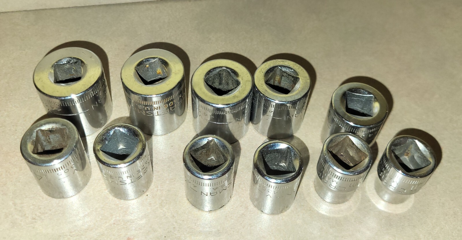 CRAFTSMAN -V- Series METRIC 3/8″ Dr Socket Set (11) Pcs 12pt Bottom Hash – USA
