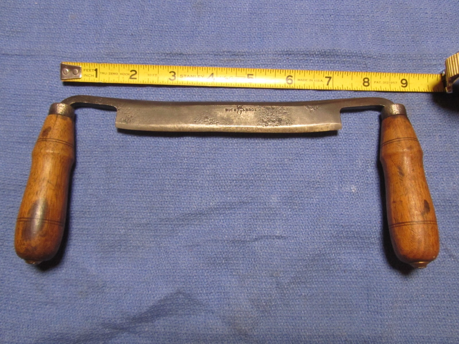 Rare Buck Brothers 5.5 in ” Draw Knife With Buck Head Logo tight handles