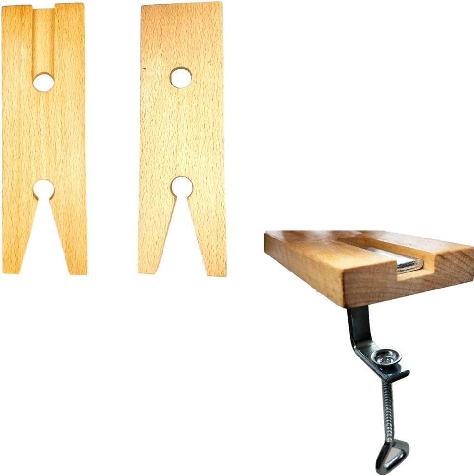TAURISH Wooden Bench Pin with V-Slot and C-Clamp Medium, Silver