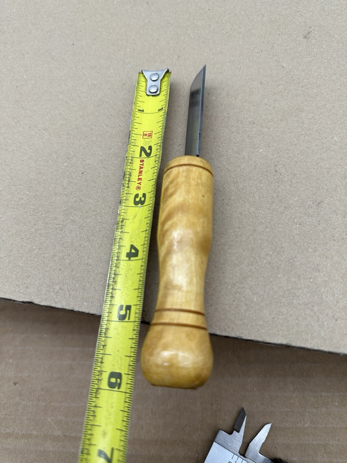 Vintage AMT Wood Carving Chisel Woodworking Lathe Tool Corner / Edge 90 Degree