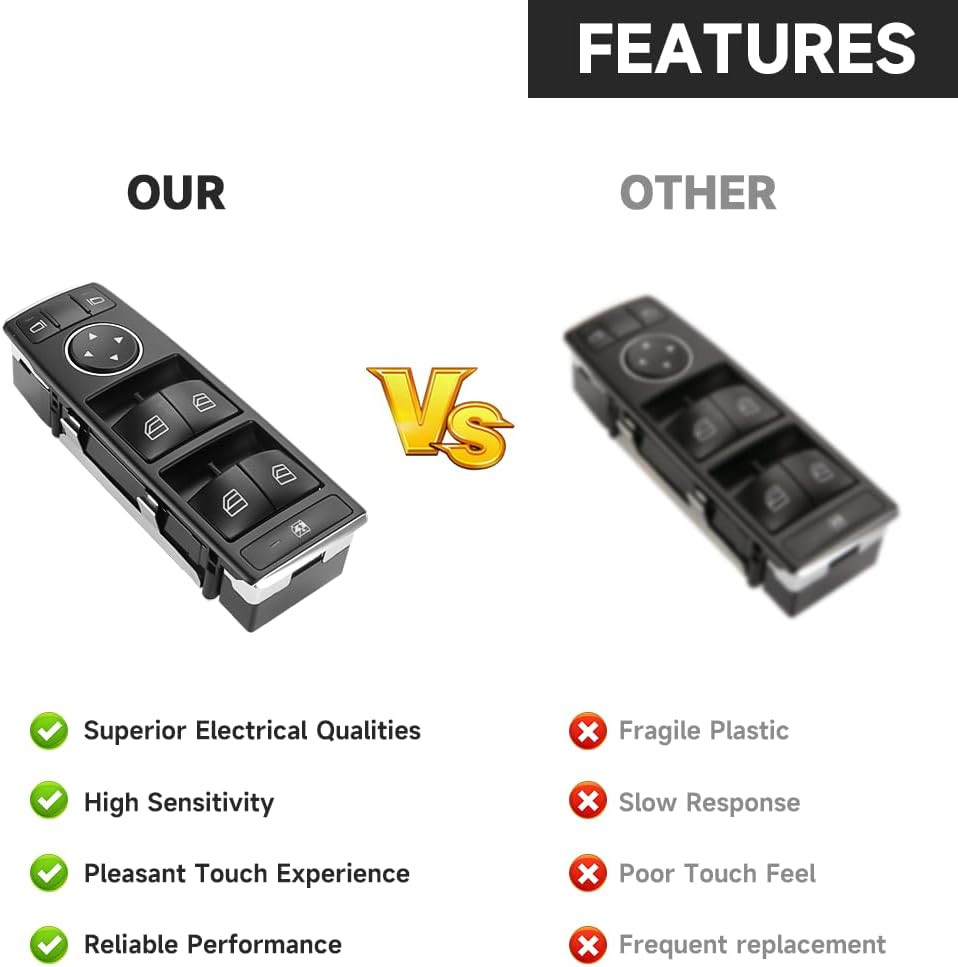 Front Left Driver Side Master Power Window Switch – Compatible for Mercedes-Benz