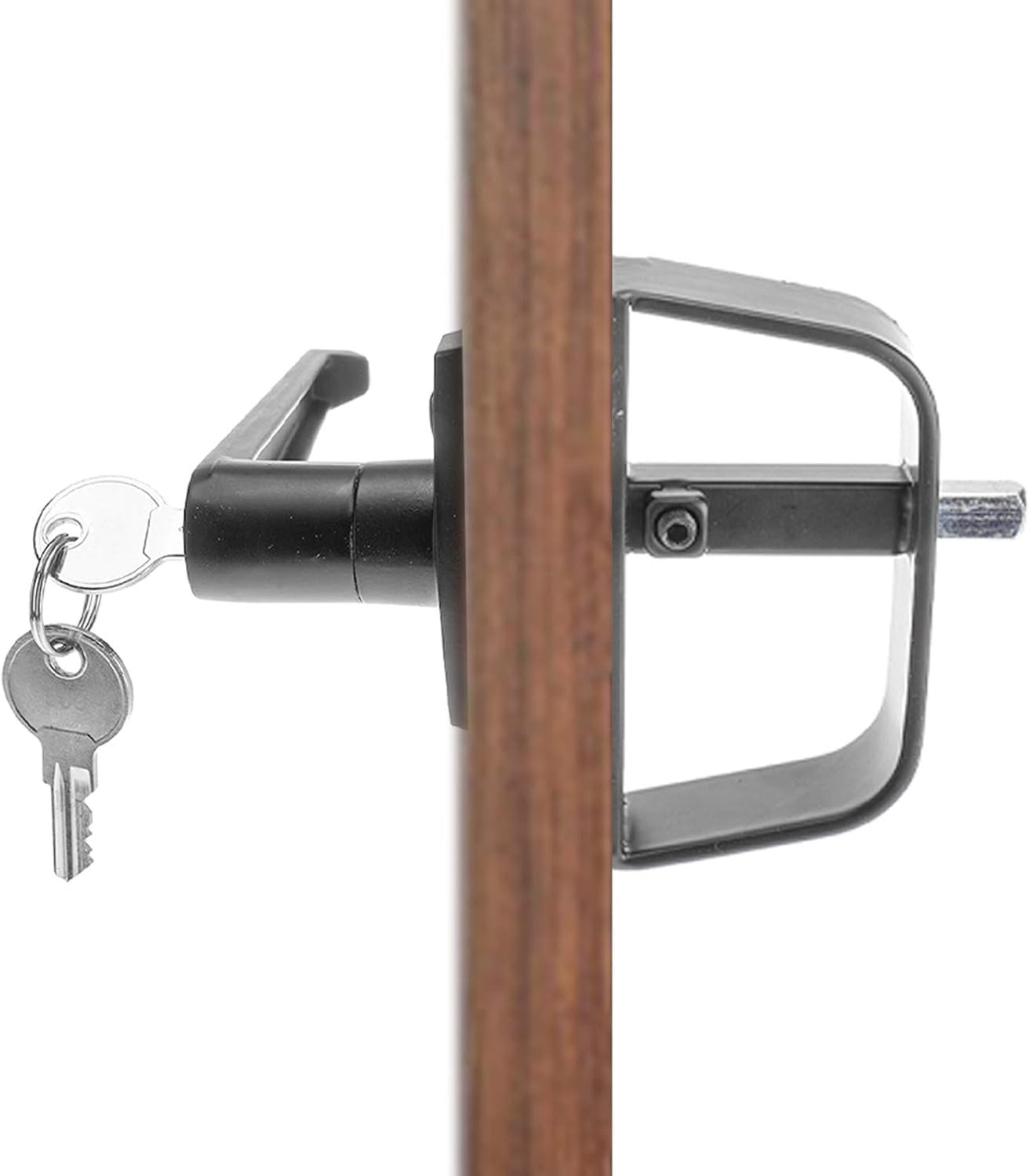 Yaegoo 5-1/2″ Shed Door Lock T-Handle Kit with 2 Keys, T Black