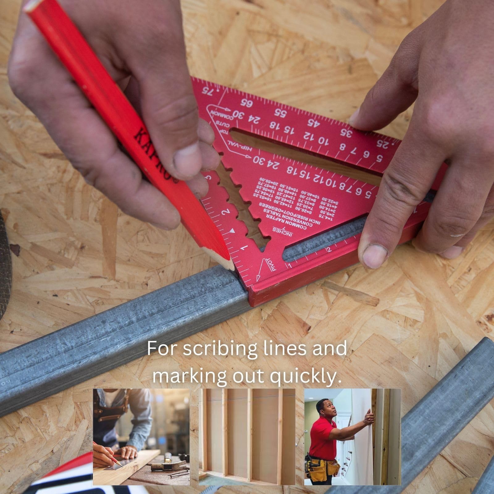 Kapro – 446 High Definition Anodized Rafter Square – Resists Wear and Corrosi…