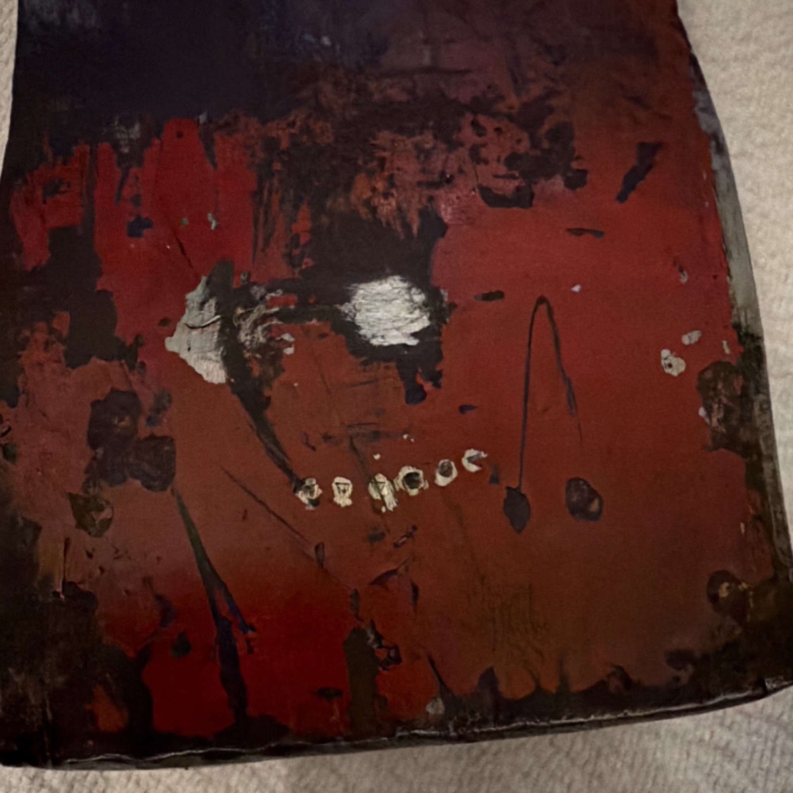 Vintage Original Double Bit Axe Head Red Painted 6.5 Inch-no name