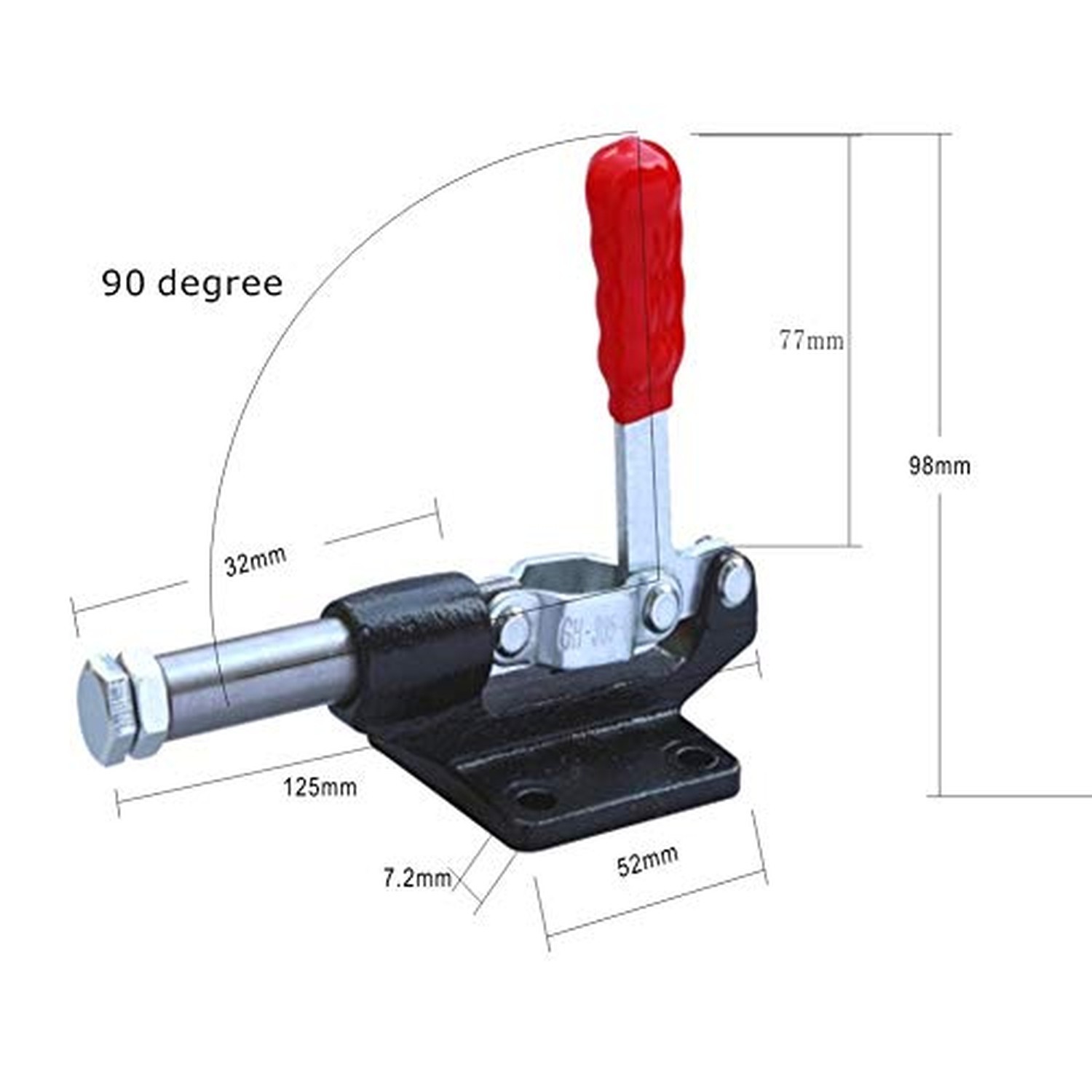 Heavy Duty Push Pull Toggle Clamp 2-Pack, 500 Lbs Capacity 32mm Stroke, Verti…