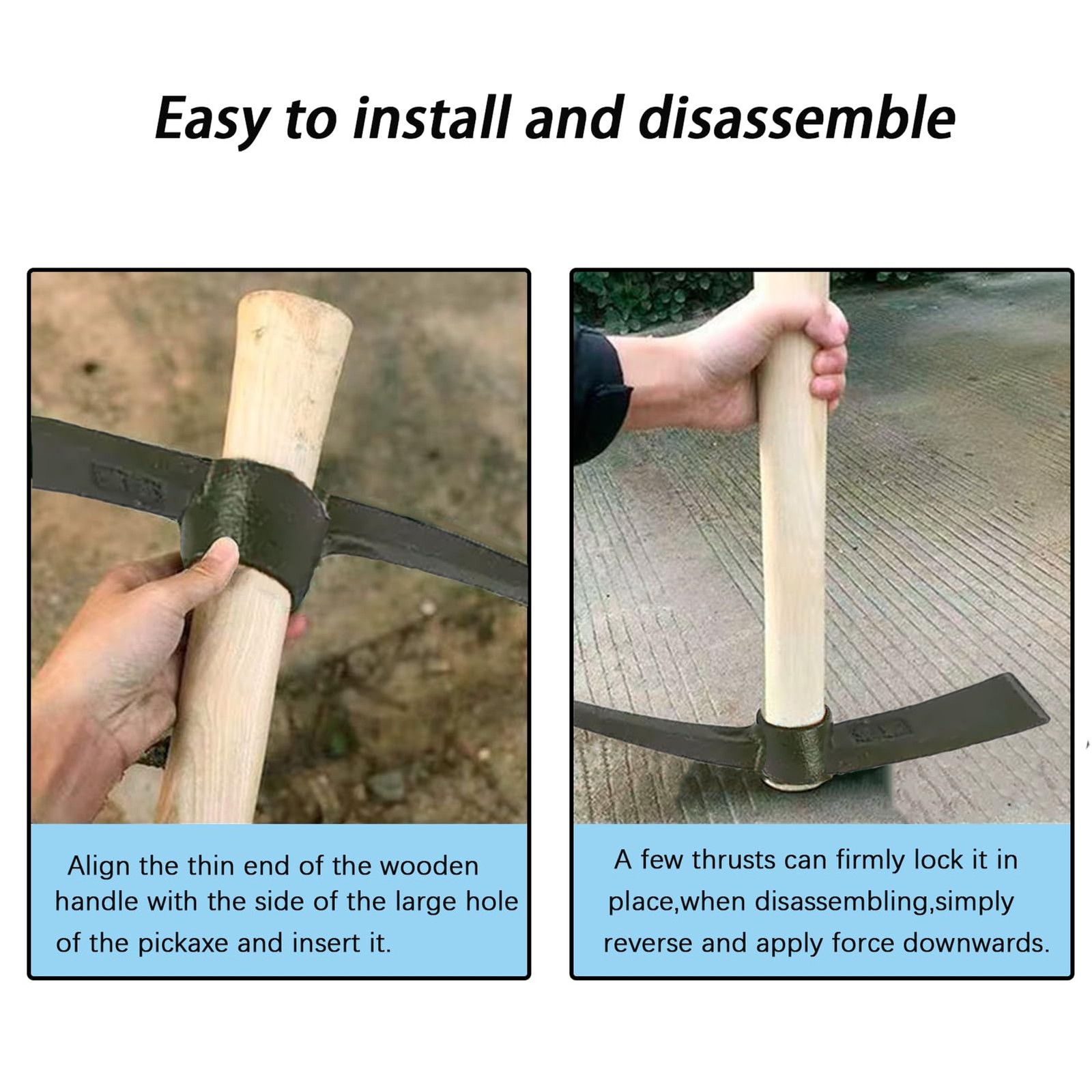Forged Pick Axe with Non-Slip Handle for Gardening Camping Digging | Heavy Duty