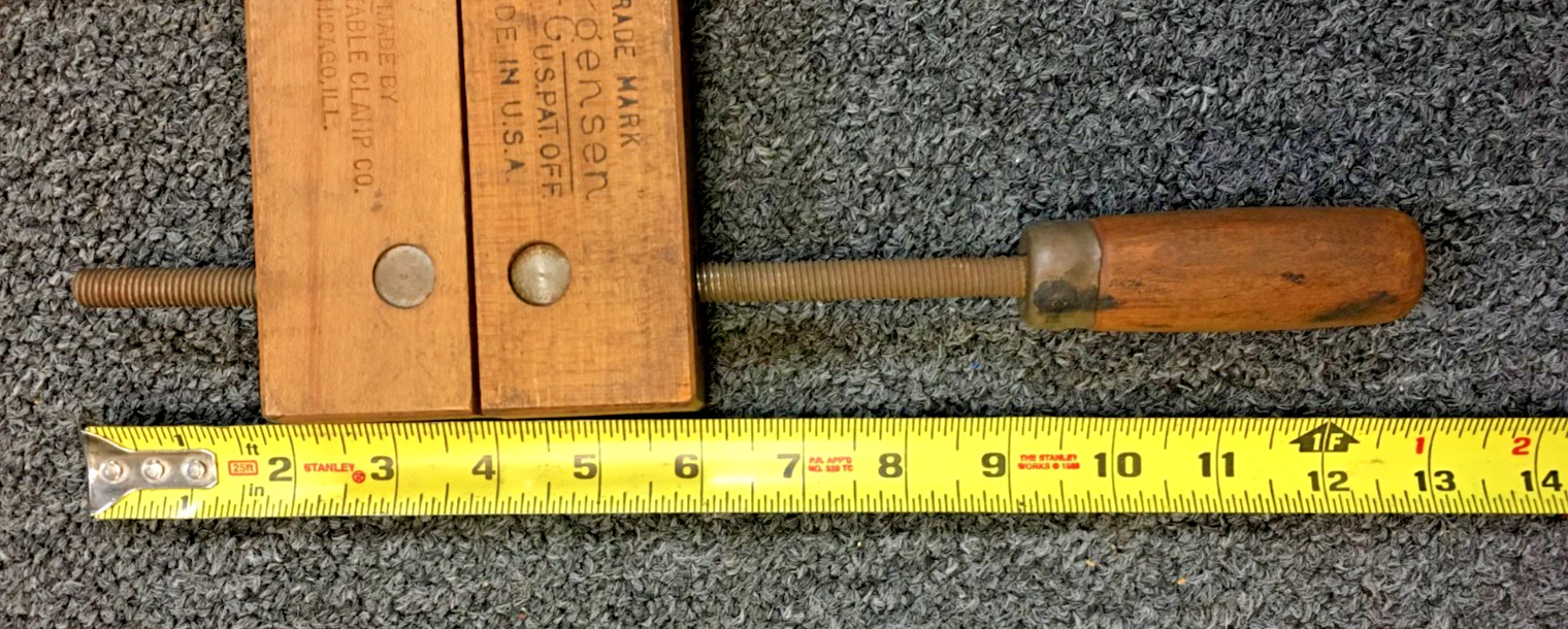 JORGENSEN Adjustable 10″ Wood Clamp Wooden Vice Carpenter Tool, VINTAGE
