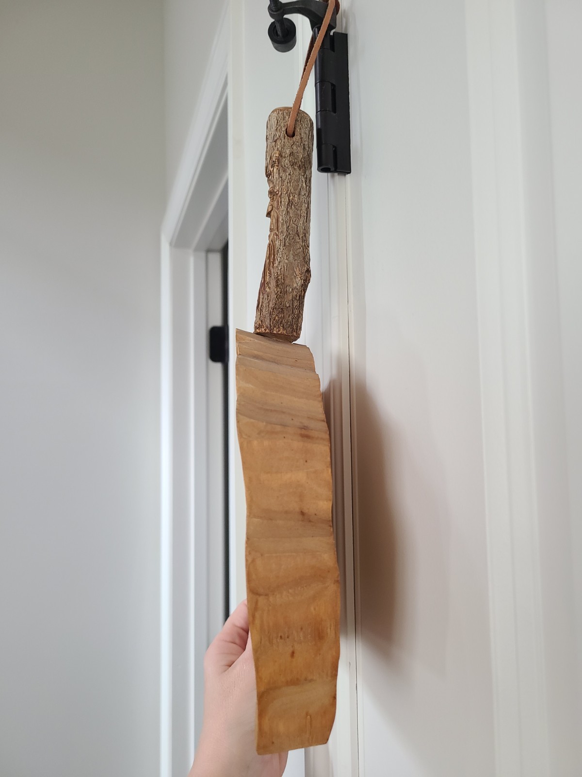 Hand carved wood craft shovel dust Vintage 1 Foot Tall Decor Or Real Use