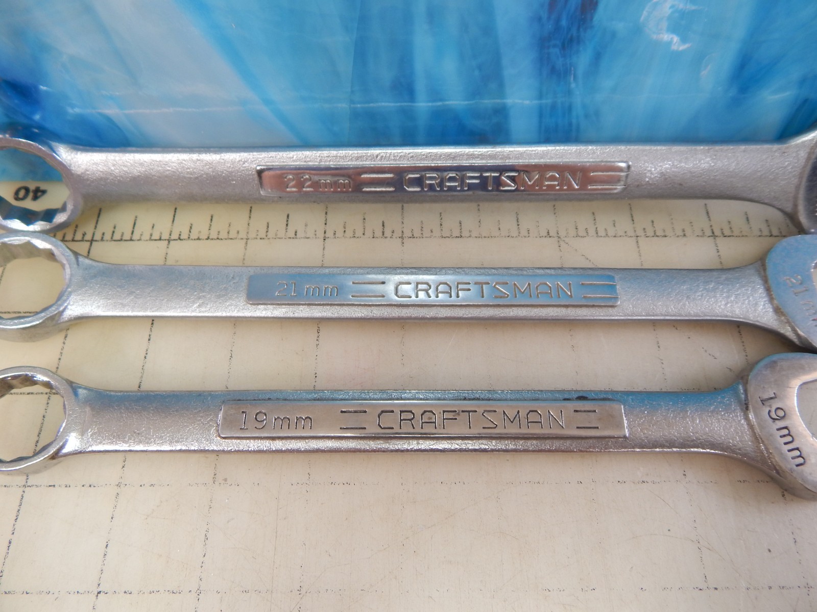 Craftsman metric combination wrench set lot -V- Series 7MM to 22MM, 13 piece