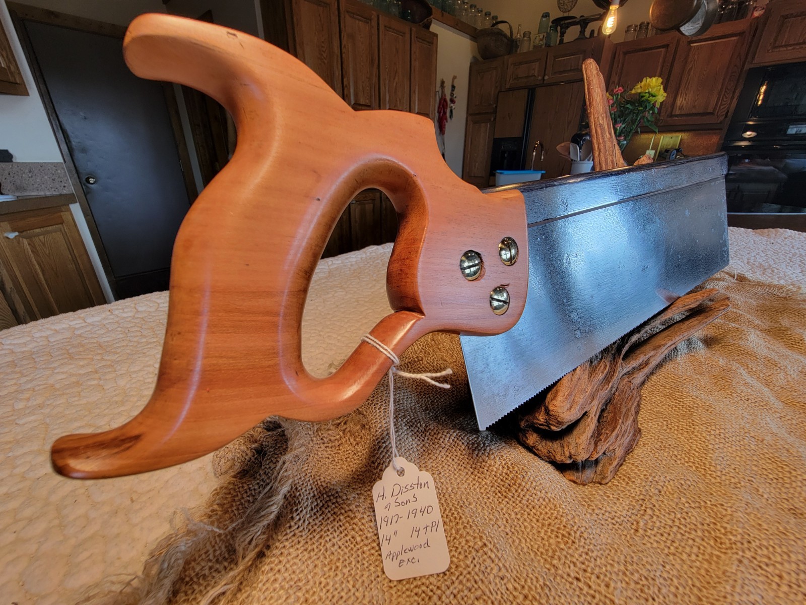 Vintage Antique DISSTON 14″ BACK SAW 14 TPI 1917-1940. Sharp. Excellent