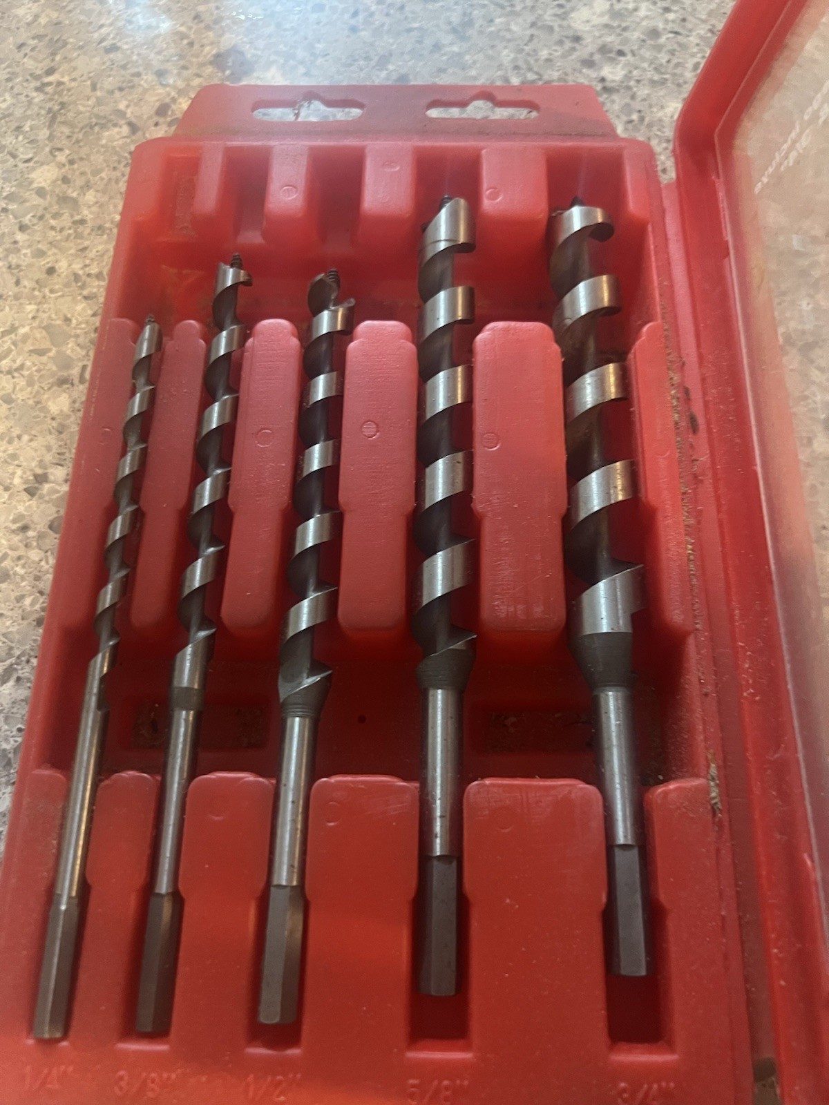 Mibro 5 Piece Auger Bit Set 1/4″ 3/8″ 1/2″ 5/8″ 3/4″ USED