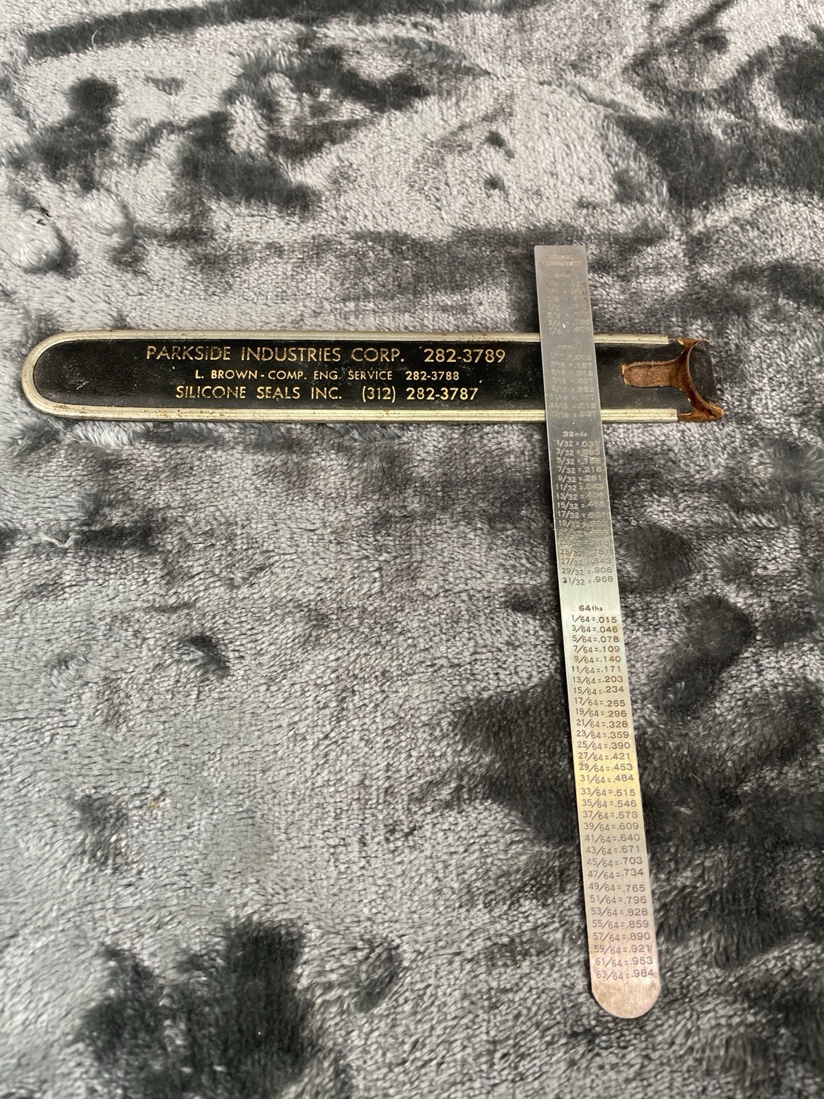 Vintage GENERAL Engineering Machinist 6″ Rule Stainless Steel Ruler with Advert