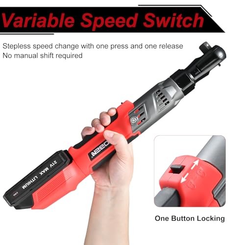 AOBEN 21V 1/2″ Cordless Ratchet Wrench Kit Brushless 74 Ft-Lbs