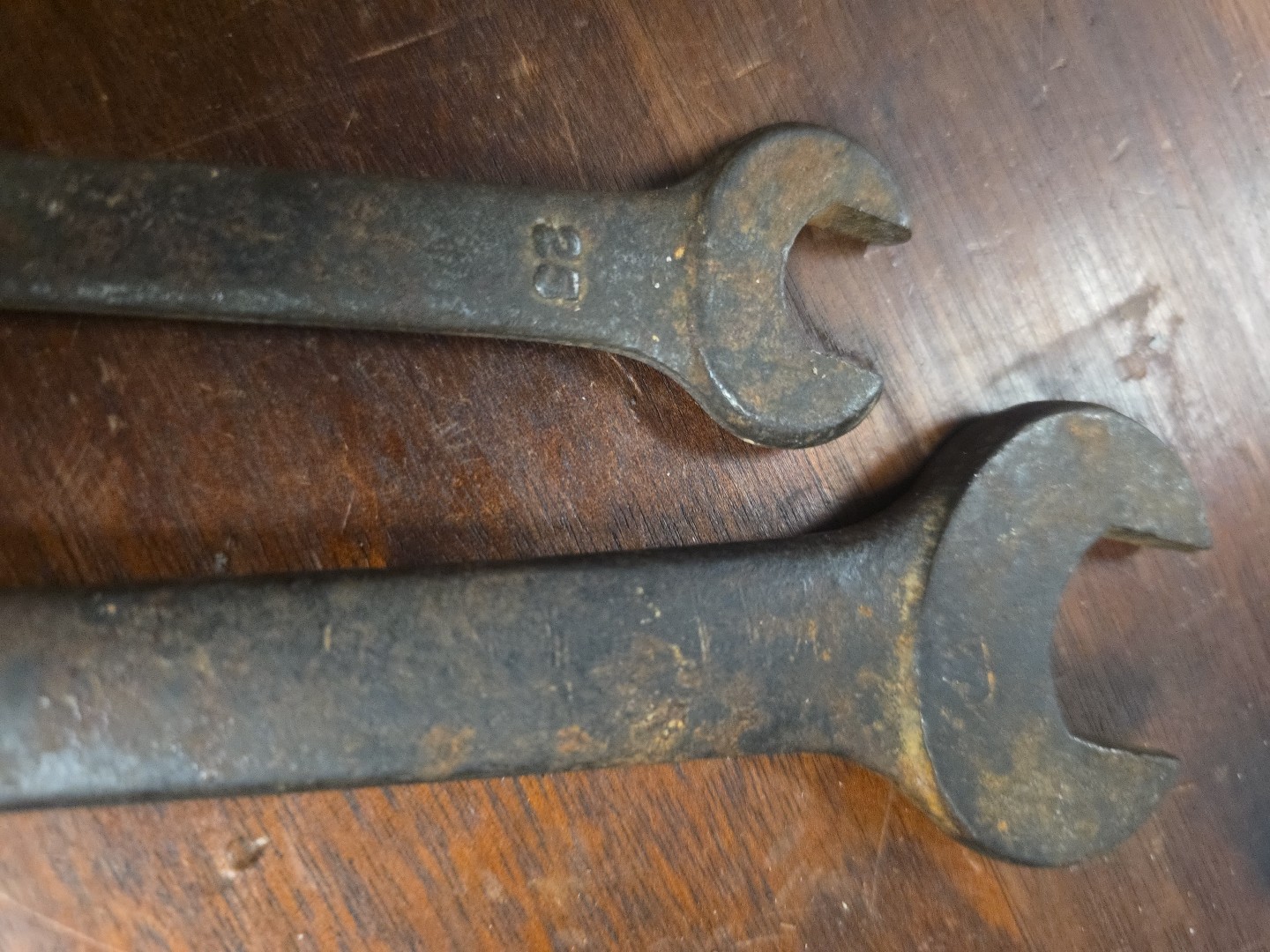 Pair Vintage Vlchek Double Open End Wrenches Sizes 19/32” & 1/2” 7/8″ & 3/4″