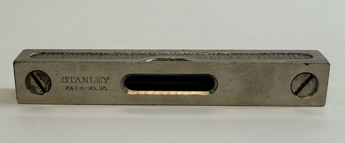 Antique Stanley Pocket String Line Level Pat. 6-23-96 Vintage Machinist Tool