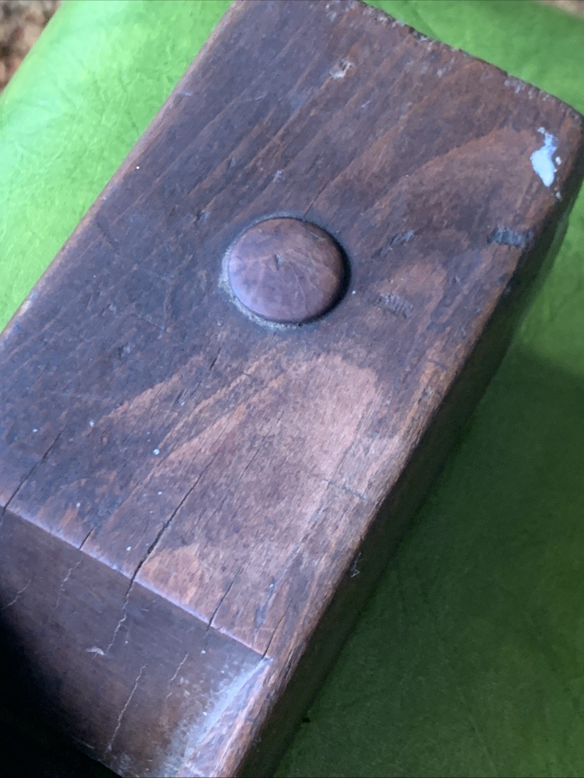 VINTAGE AUBURN TOOL CO 16”WOODEN WOOD PLANE JOINTER W/ 2-1/2″ IRON Thistle Stamp