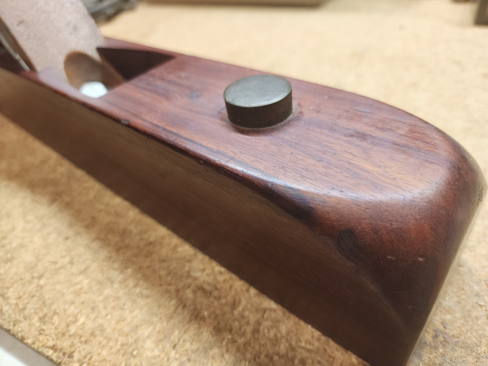 Antique 20″ Long Hand Made Paduk Wood Plane With Erik Antonberg 2″ Plane Iron