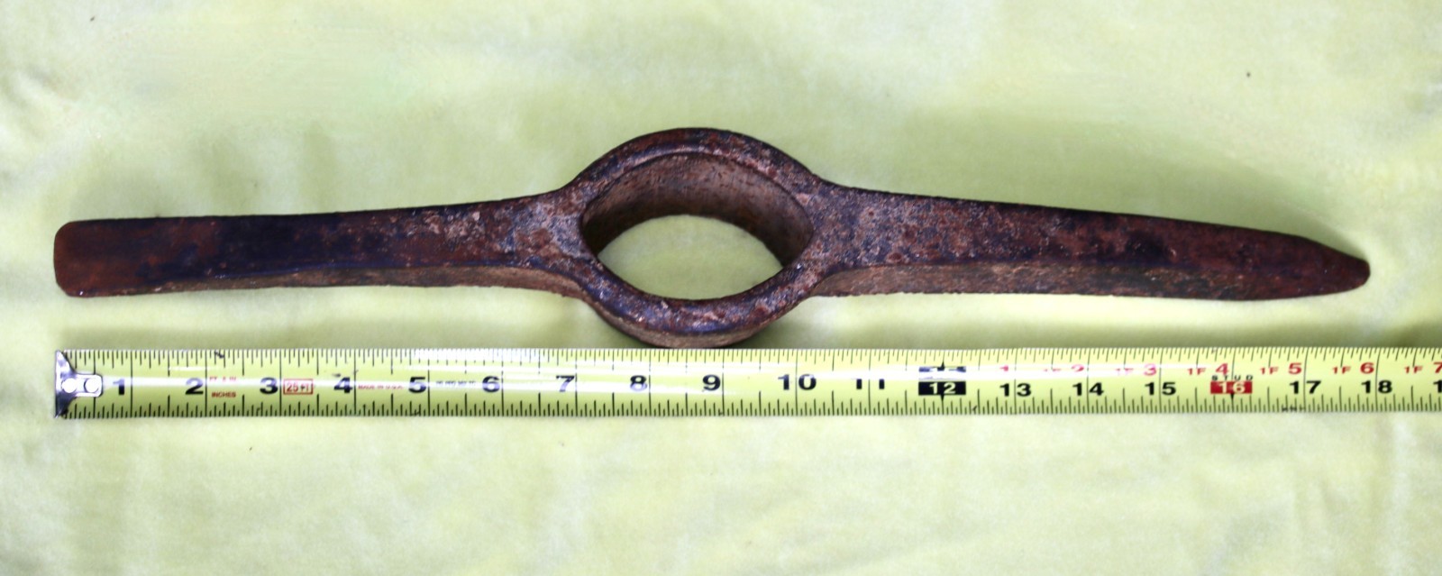 Antique Forged Pickaxe Head 18″ Primitive Mining Railroad Farm Tool Rustic Decor