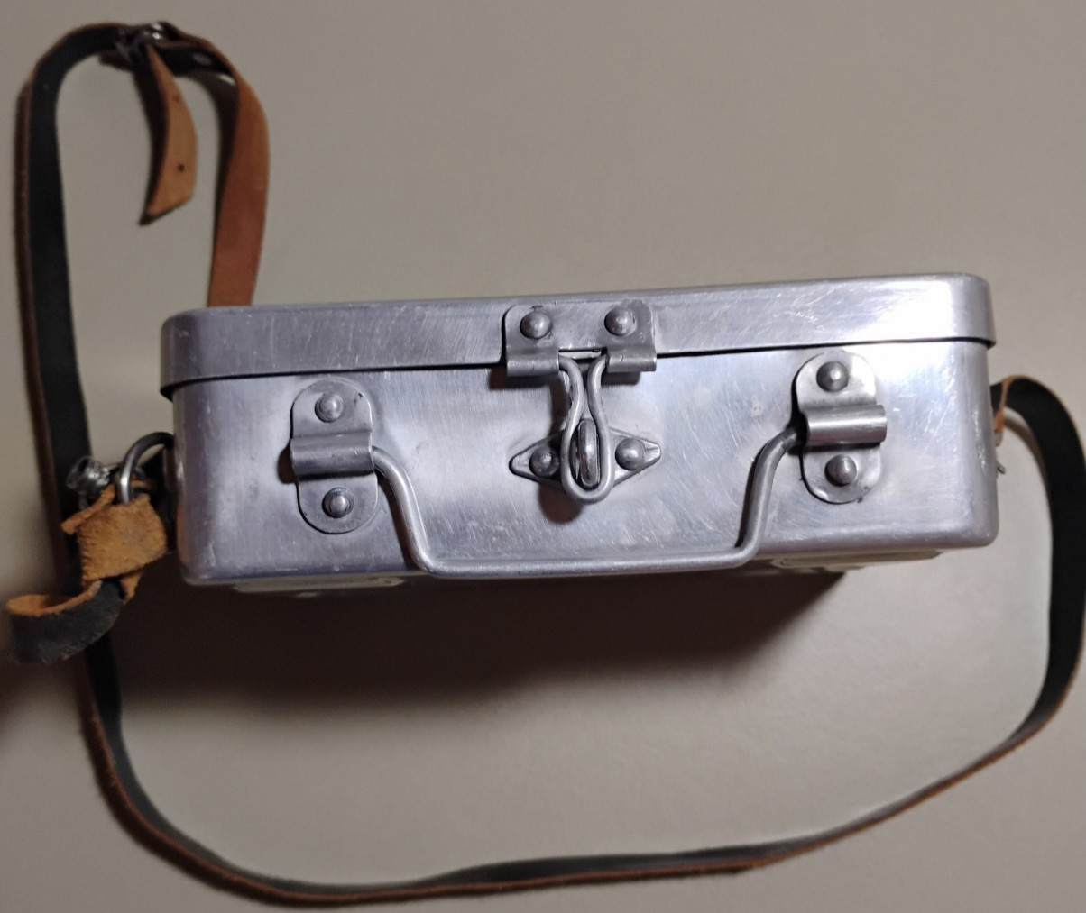 Natural Aluminum Steampunk Style Storage Box with Leather Strap Made in India