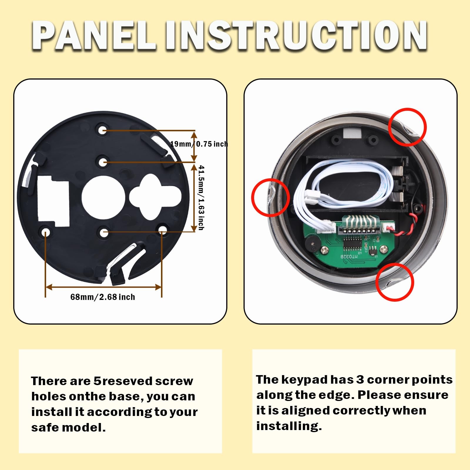 Gun Safe Lock Replacement with Right Swing Bolt & Bolt, Gold