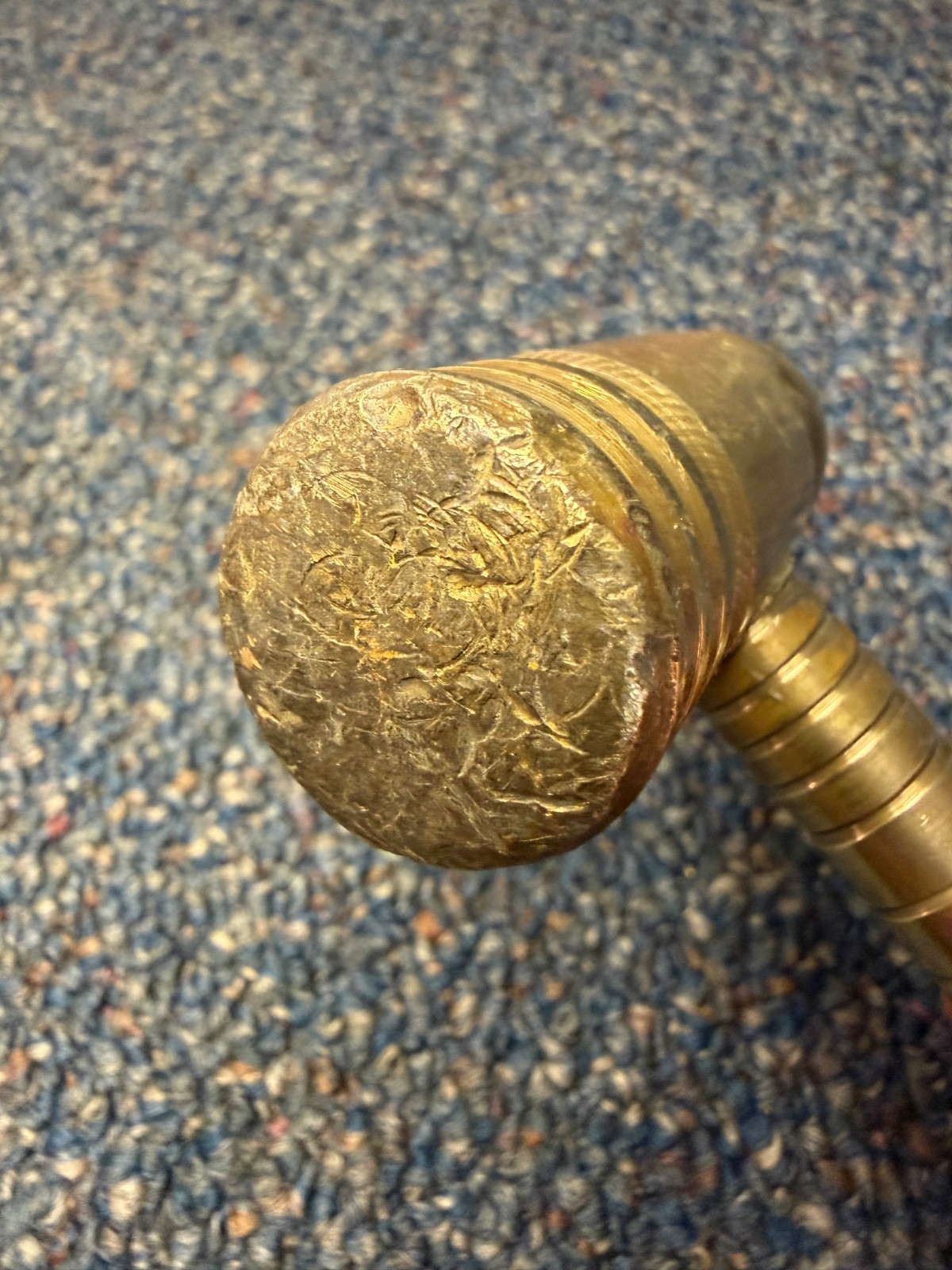 Vtg handmade brass hammer, 15 oz., ultra cool, vg condition