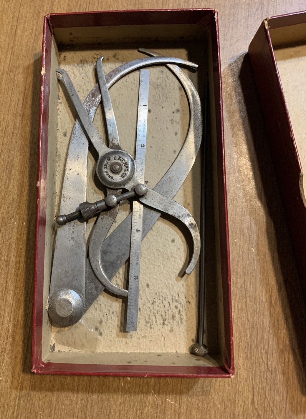 Single Union 6 inch #15 Inside Spring Calipers Set Mass USA with box