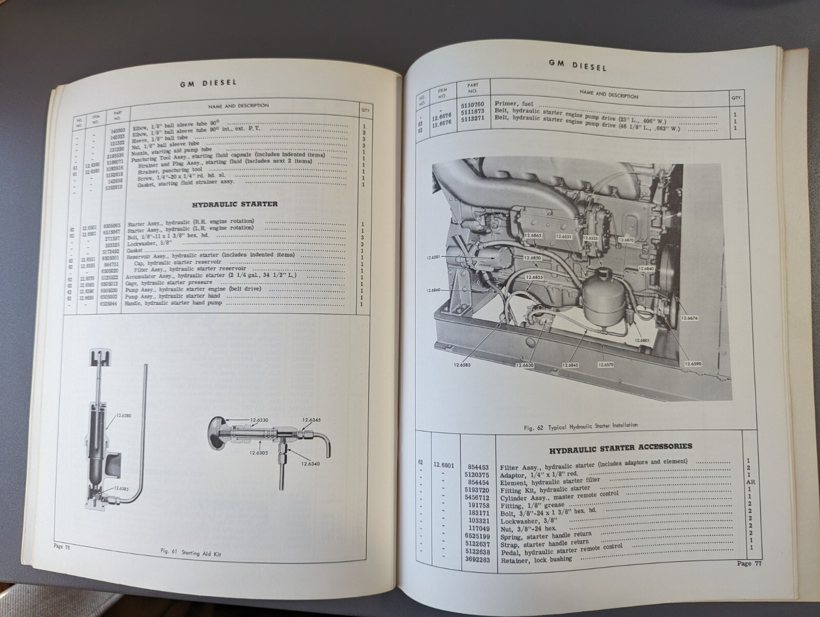 GM General Motors 110 Engines Parts Book 1961