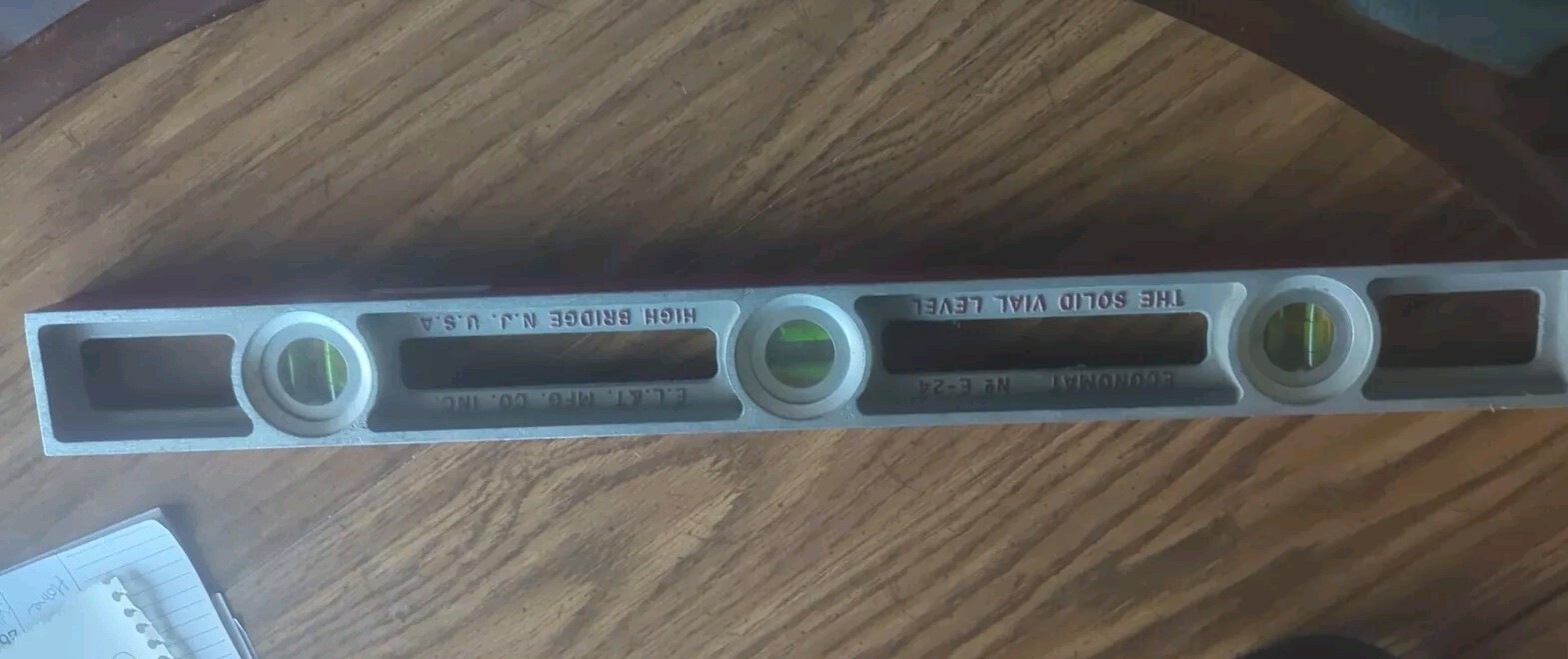 Vtg.BIG Metal Exact Level & Tool Mfg Co 24.5″ Level 3 sight holes High Bridge NJ