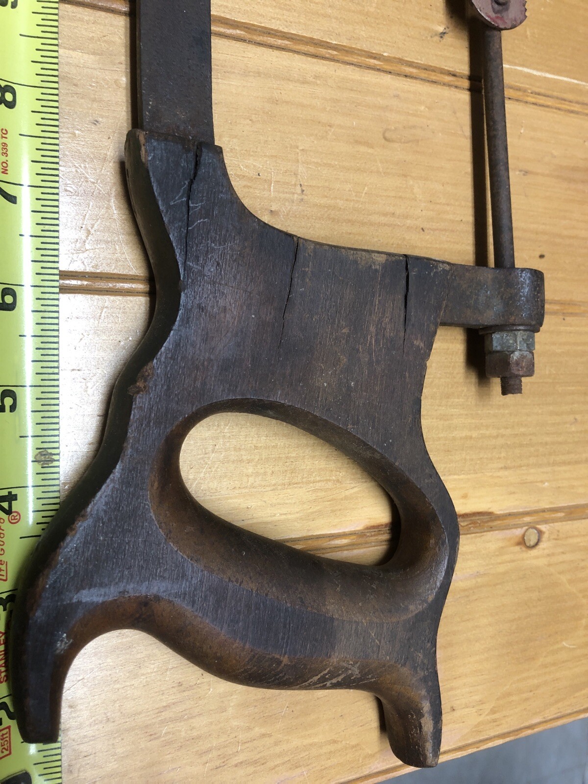 Antique Large Chatillon 350 Hacksaw 27.5” Long 18” Capewell Blade Blacksmithing