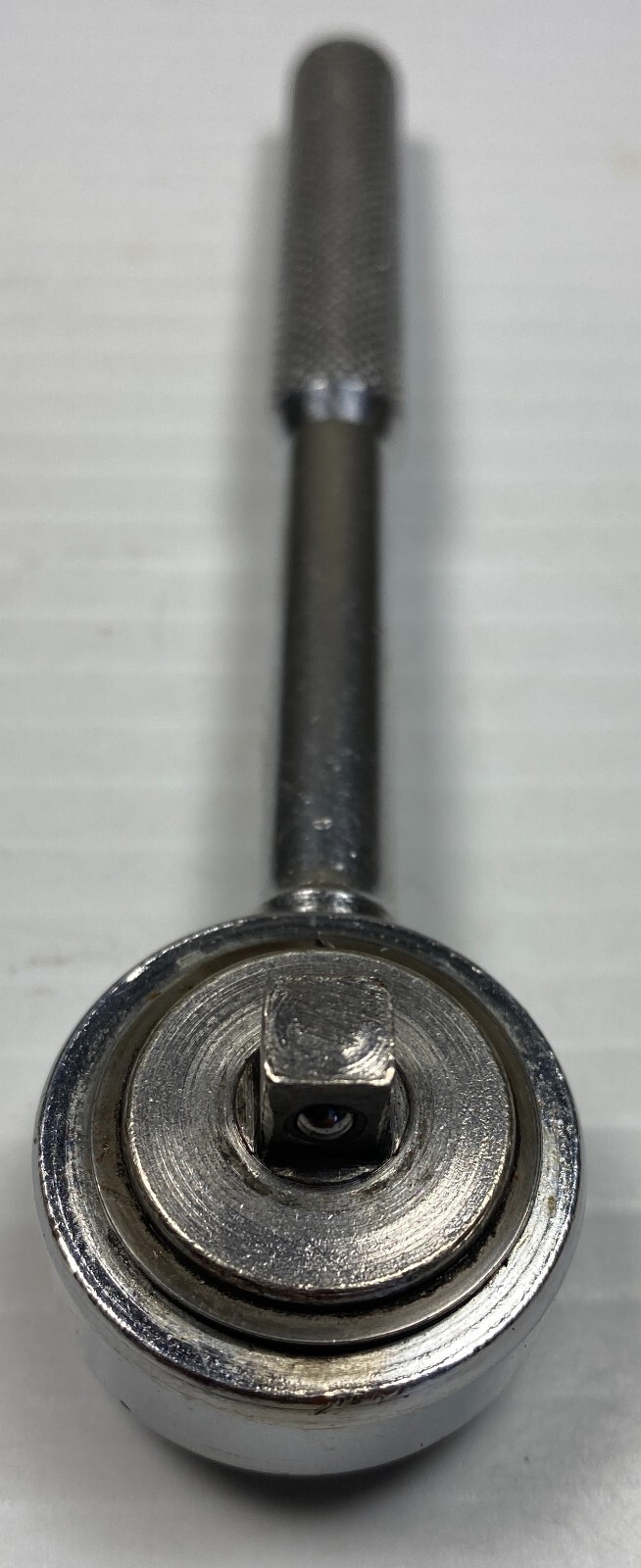 Vintage Unbranded Reversible Ratchet Wrench 1/4″ Drive Knurled Handle Nice Tool