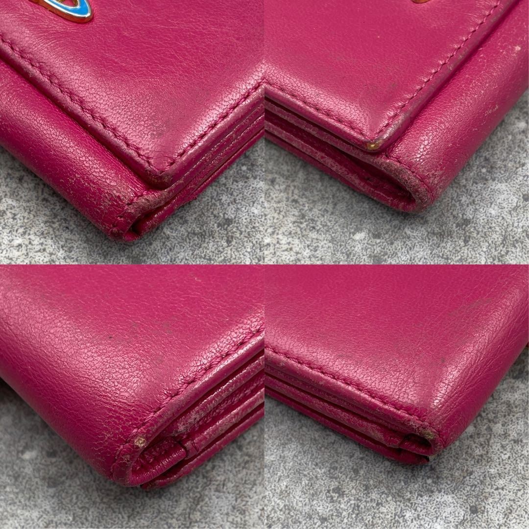 Vivienne Westwood Wallet Compact Leather Unisex Pink Used Stylish 2-Fold