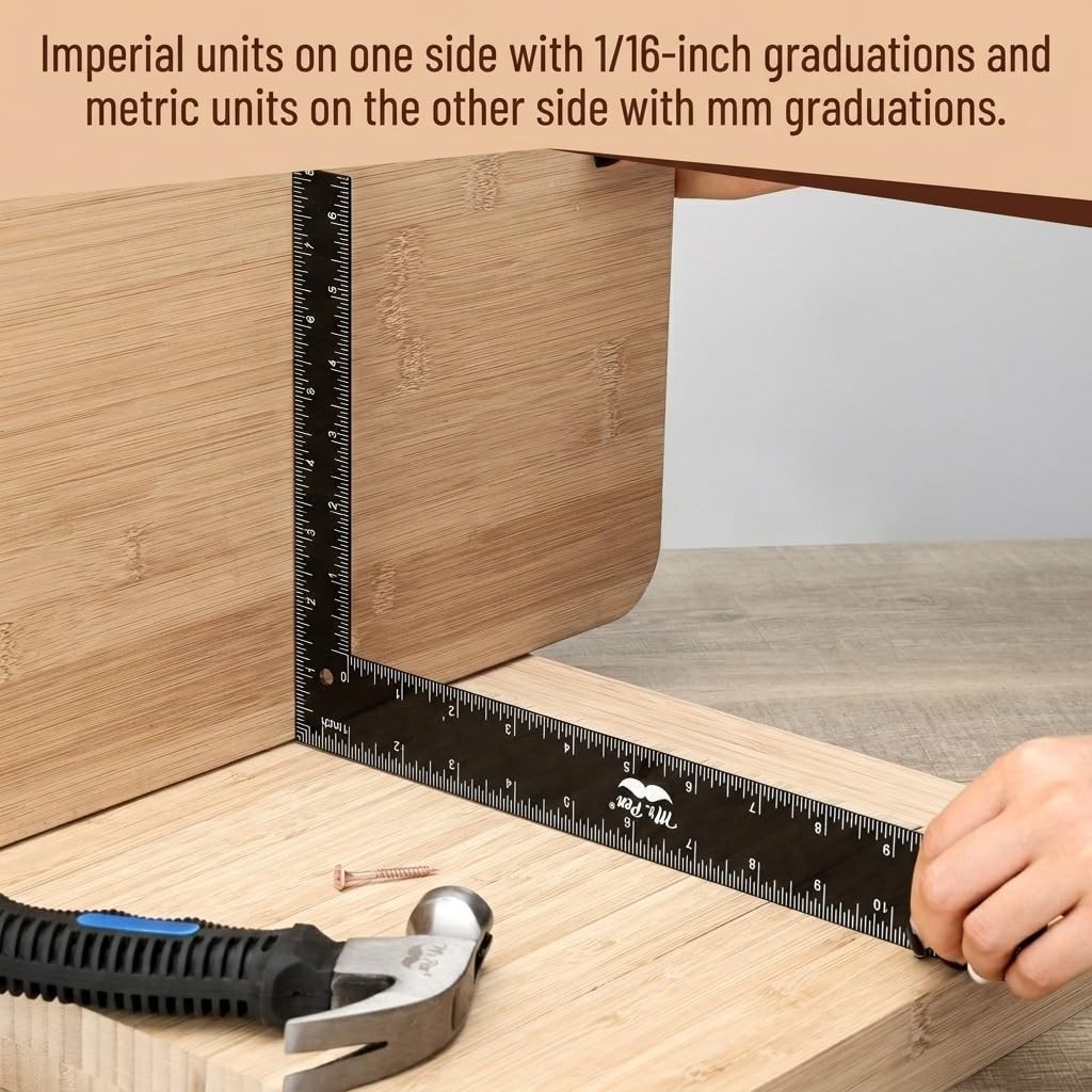 Professional Measuring Tools: 7″ & 12″ Carpenter Square Set for Accurate Layout