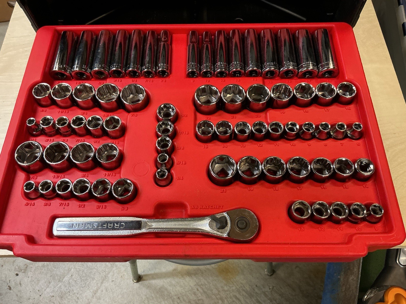 Sears Craftsman USA 260pc Mechanics Tool Socket Ratchet Set 3 Drwr 34260 Nos 6pt