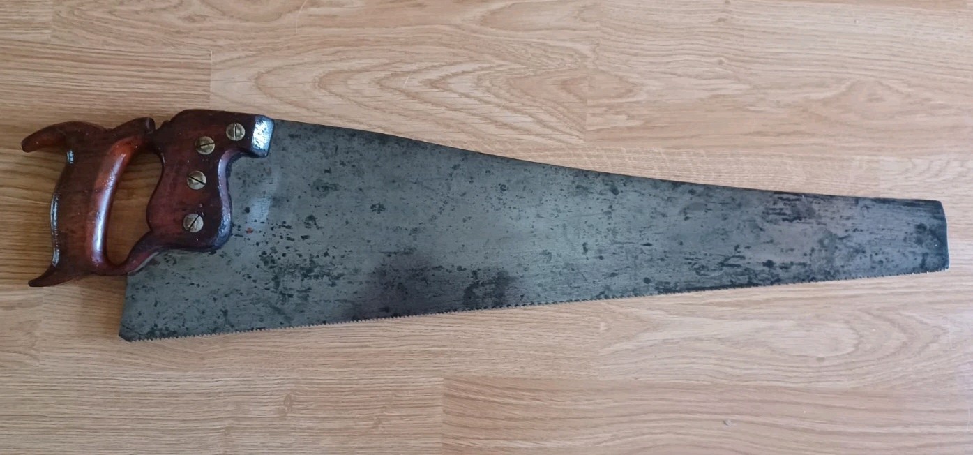 Vintage WM Enders Oak Leaf 29″ Hand Saw Good Used Condition