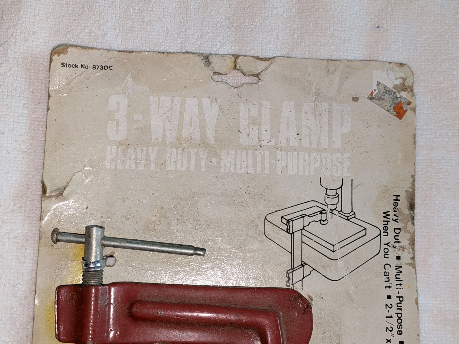 Vintage NOS Heavy Duty 3-Way Multi-Purpose Clamp 2-1/2” x 2-1/2″ Stock No. 8730C