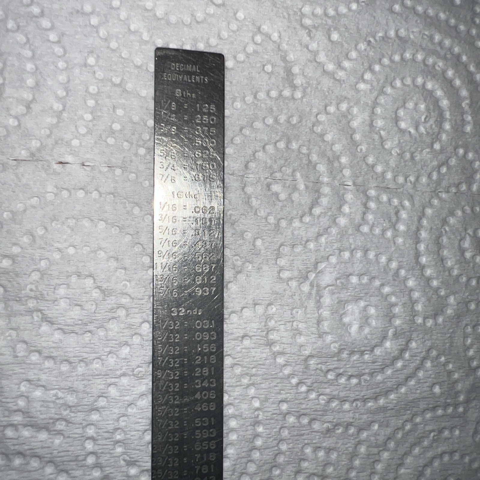 Vintage no.644 Stainless Steel 6” Rule Made in USA 32nd & 64th
