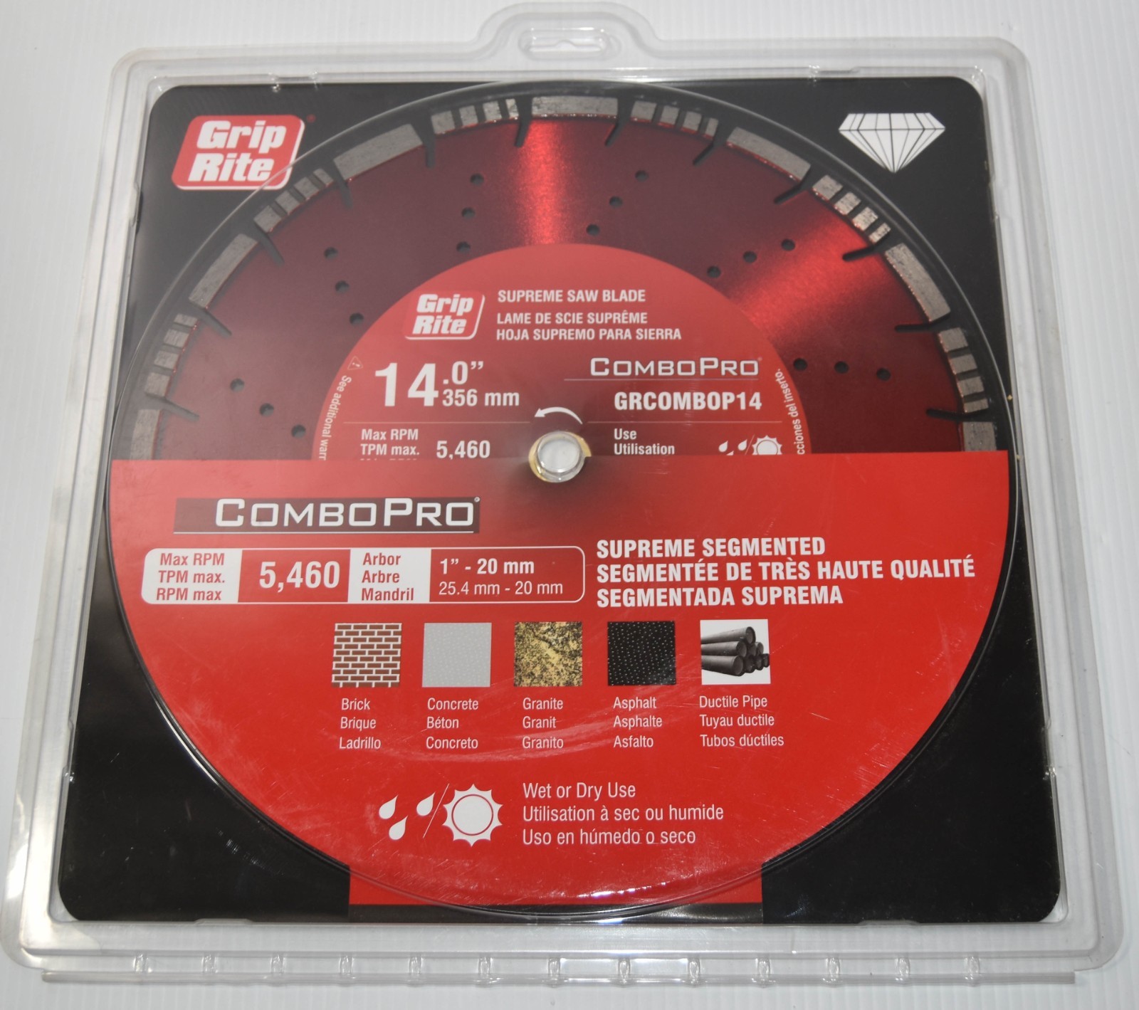 Brand New Grip-Rite ComboPro GRCOMBOP14 14″ Supreme Saw Blade
