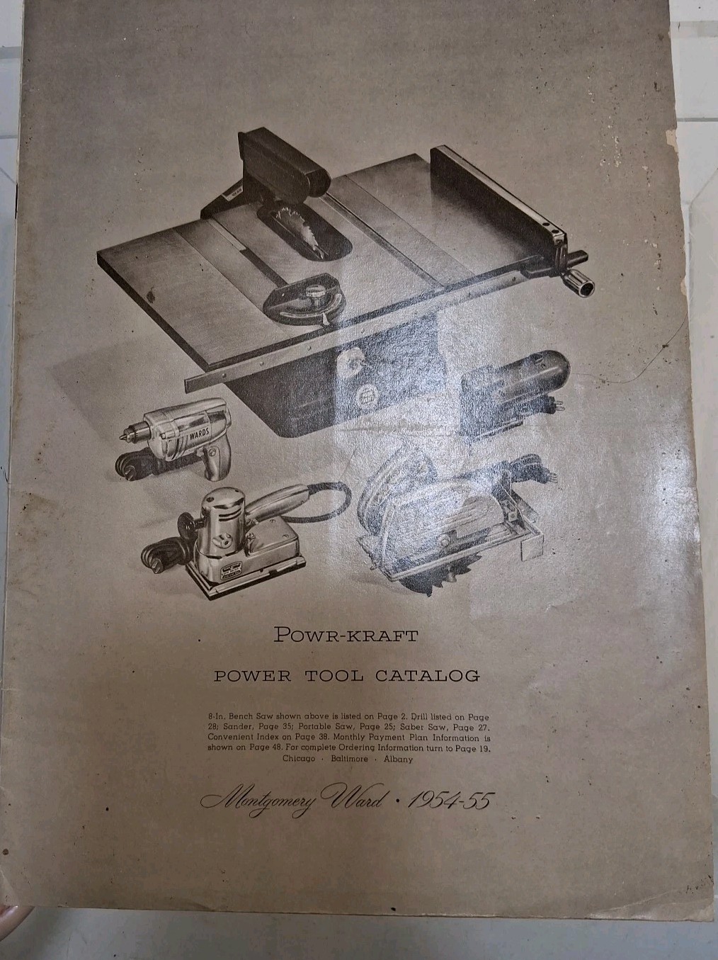 1954-55 Montgomery Ward Powr-Kraft Power Tool Catalogs & 1956-57 MONTGOMERY WARD