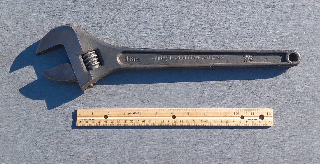 PROTO Tools 16 inch Adjustable Wrench Model No. 716-S