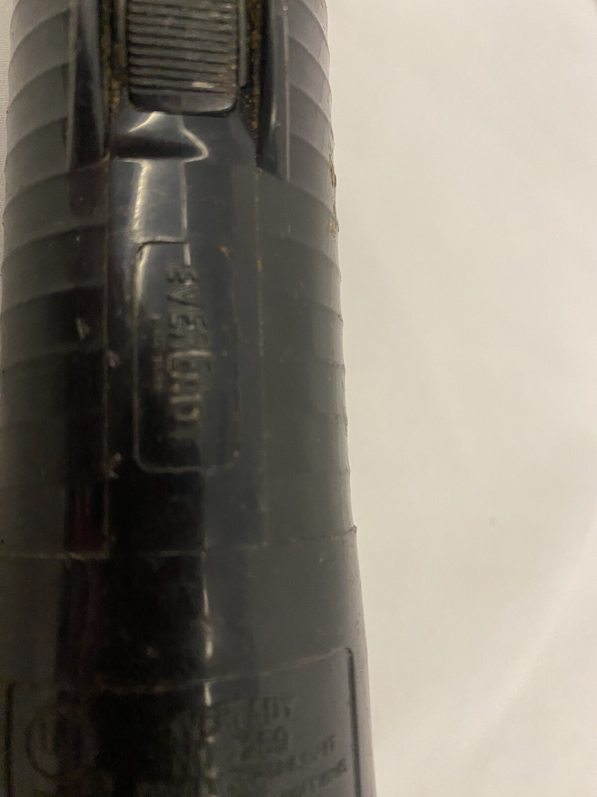 Vintage Eveready Union Carbide Safety Flashlight Black Red 8″ Plastic #1259 NY