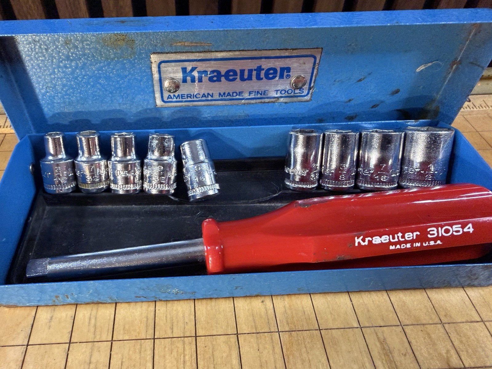 Vintage Kraeuter 31054 1/4″ Drive Socket Spinner Wrench Set 100% Complete USA