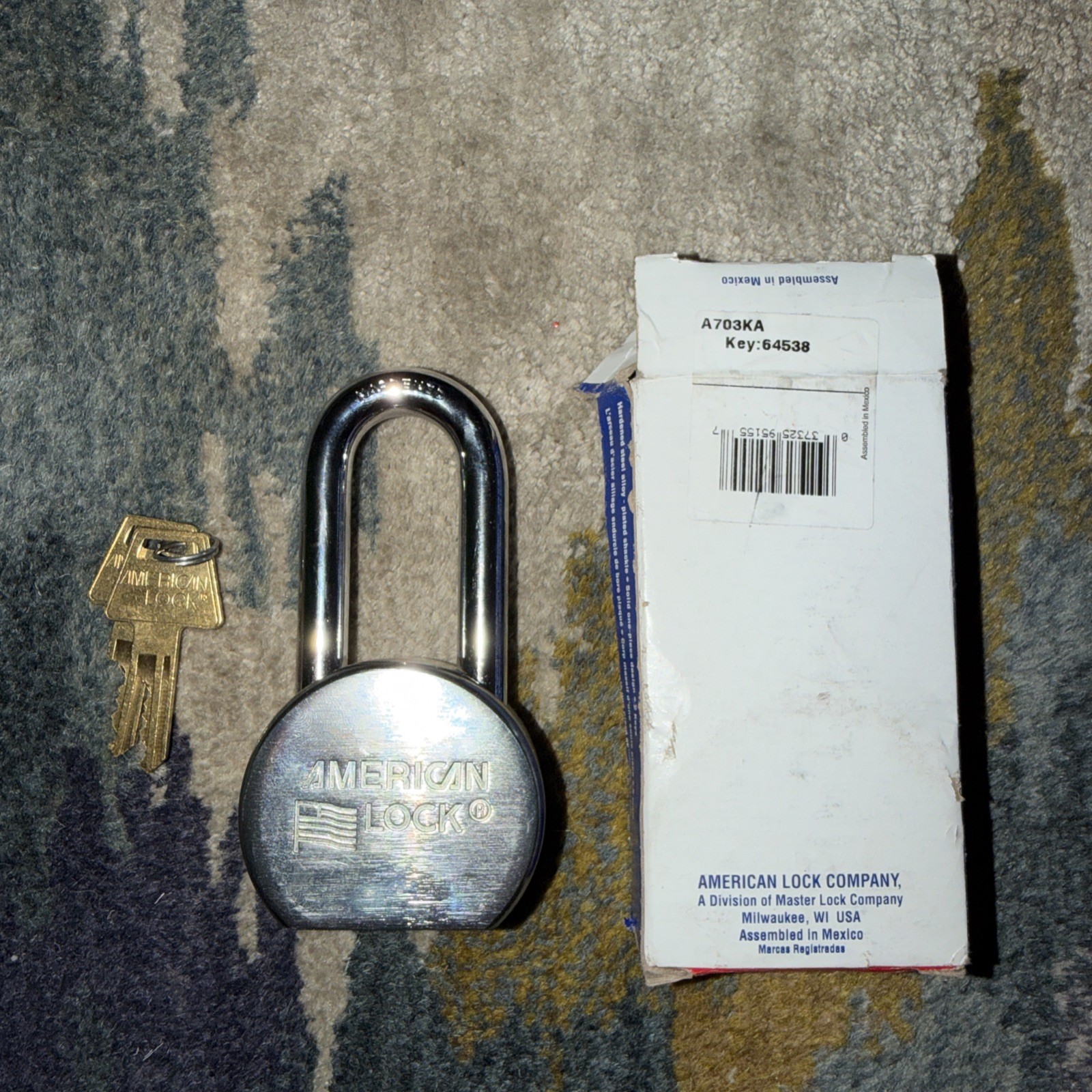 American Lock A703KA35257 2-1/2″ Case Hardened Steel Padlock New