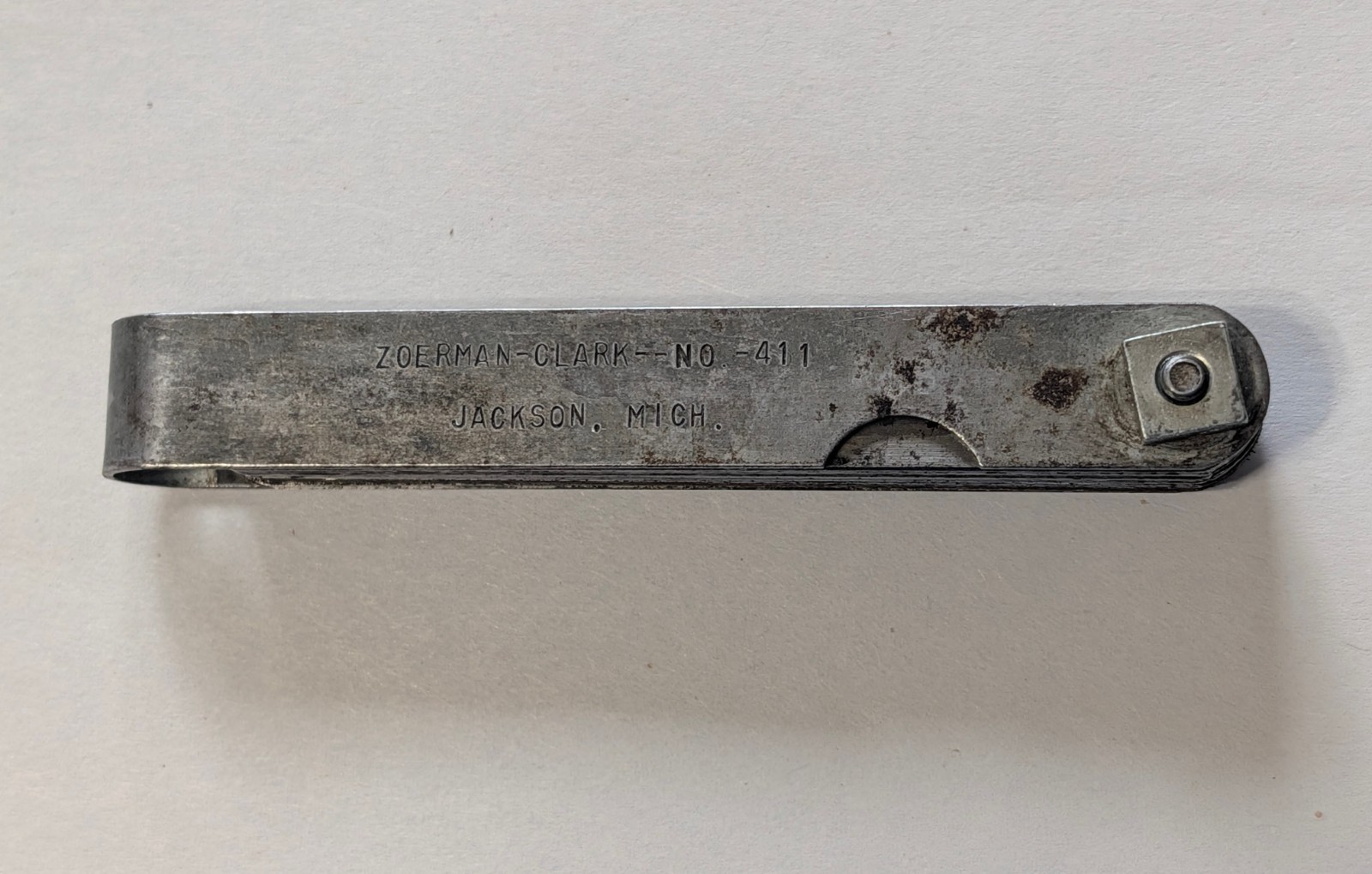 Vintage Zoerman Clark No. 411 Gap Feeler Gauge – Jackson, Mich – Made in USA