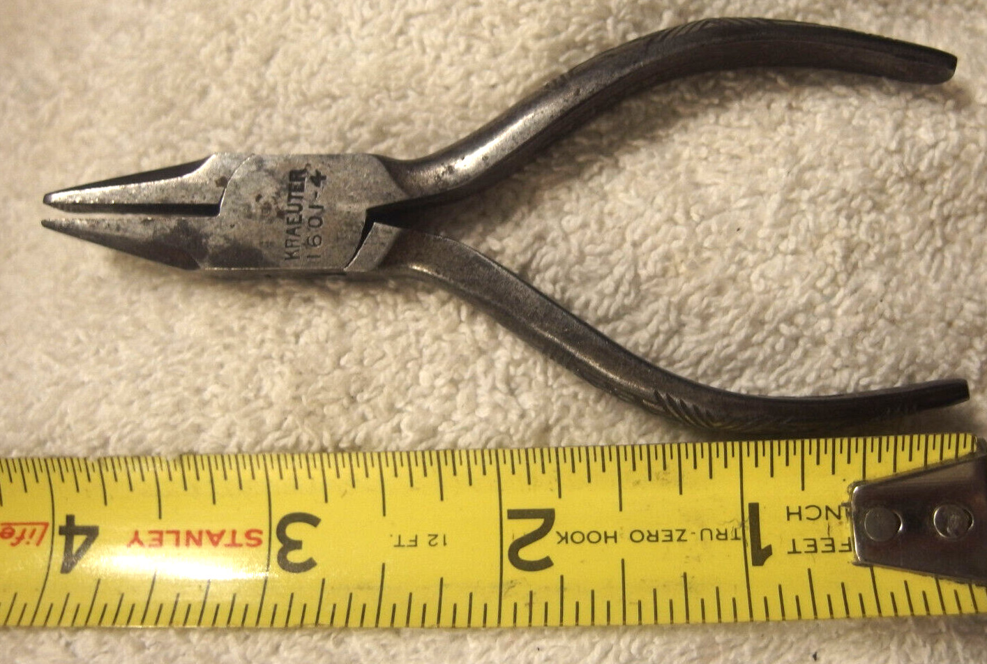 4″ 160J-4 ad antique Kraeuter pliers,tool,rare miniature mini USA,duck bill VTG