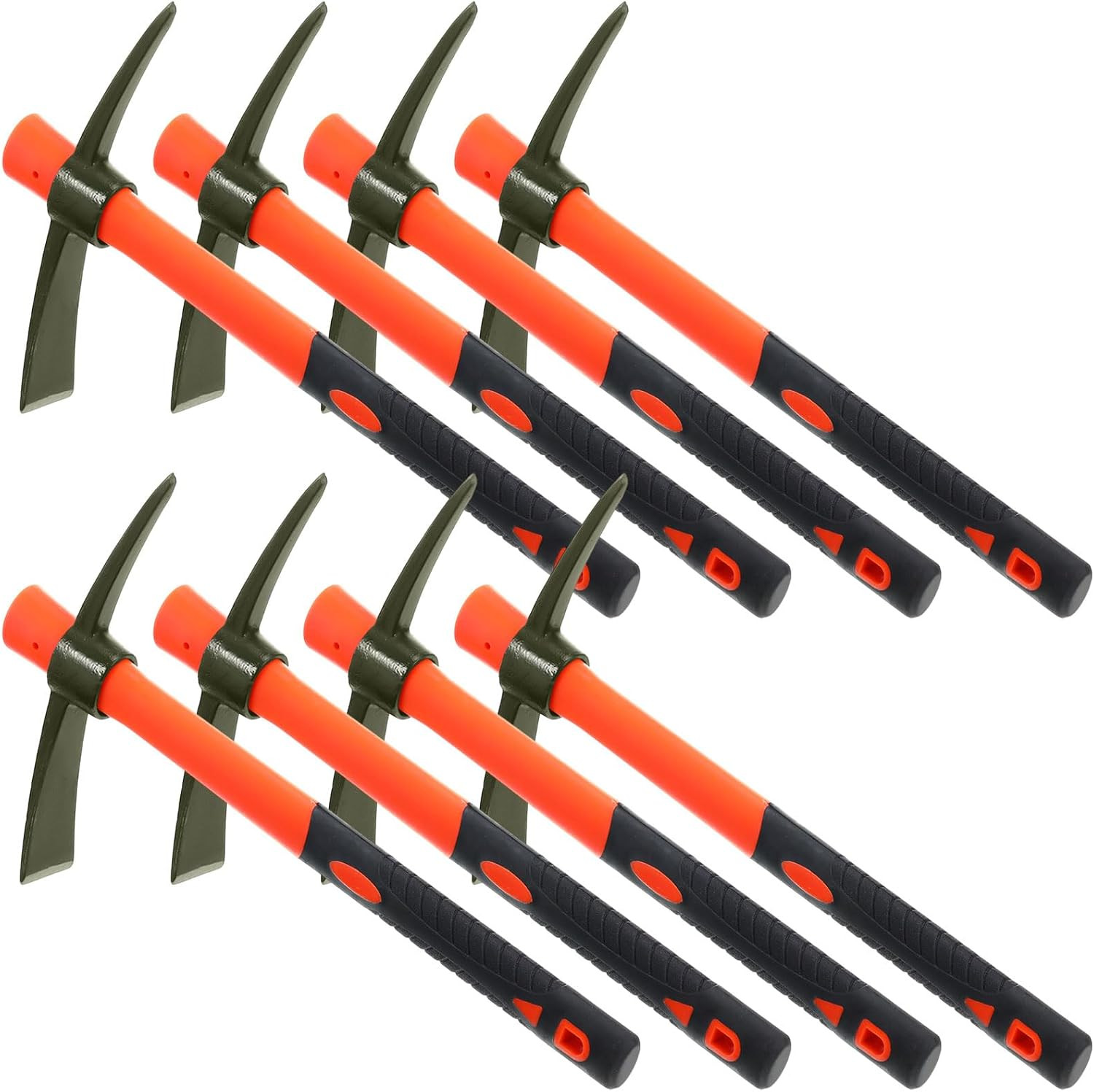 8 Pcs Pick Mattock Hoe 15 Inch Heavy Duty Forged Garden Pick Axe with Rubber Non